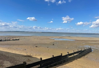 Beach at Allhallows in Kent which has an accessible slope. 
